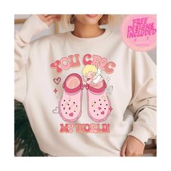 You croc my world png, funny croc valentine png, cupid png,funny valentine quotes png,retro valentines day png, valentin