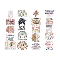 Postal Worker Svg Png Bundle Postal Life Future Gigi A lot Of Sparkle Messy Bun Smiley Boho Rainbow Leopard Print Awesom