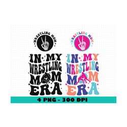In My Wrestling Mom Era Png, Wavy Smiley Pocket Design Wrestling Mom Png, Wrestling Mama Png, Wrestling Era Png