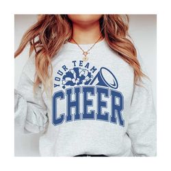 Cheer Team png, Cheerleader, Cheerleading shirt png, Megaphone, Pom Pom, Cheer Cone, Digital File, Cheer Team Shirt png