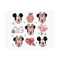 Valentine Mouse Head SVG, Characters Face Svg, Mouse Valentines Svg, Family Trip, Mouse Couple Svg, Retro Valentine Svg, Valentine Balloons
