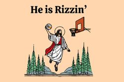 He Is Rizzin' SVG PNG files, Christian Easter Svg, Jesus Playing Basketball, Funny Easter Png, Jesus Easter Svg, Easter