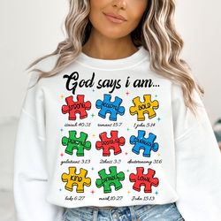 God Says I am Autism SVG PNG, Christian Autism png, Retro Autism png, Be Kind png, Motivation Autism png, Jesus Autism p
