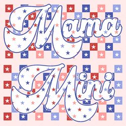 American Mama and Mini PNG, Checkered Mama Png, 4th of July Png, Fourth Of July Png, America Png, Independence Day, Subl