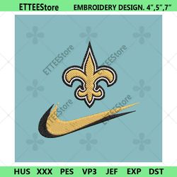 New Orleans Saints Nike Swoosh Embroidery Design Download Png