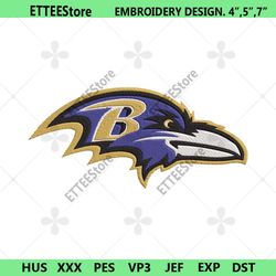 Baltimore Ravens logo NFL Embroidery Design, Baltimore Ravens embroidery file