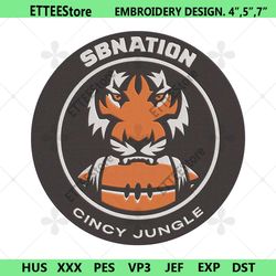 SB Nation Cincy Jungle embroidery file, Cincinnati Bengals embroidery file