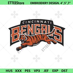 Cincinnati Bengals logo Embroidery Design, NFL logo machine embroidery files
