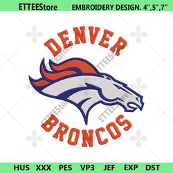 Denver Broncos logo Embroidery Design, NFL logo machine embroidery files
