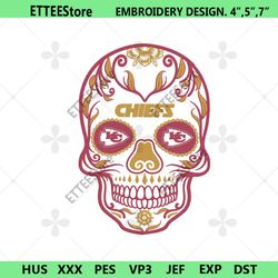 Kansas City Chiefs Skull Logo NFL Embroidery, Kansas City Chiefs Embroidery Download File