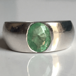 Natural 5.21 Carat Emerald Men Ring In 925 Sterling Hallmarked Solid Silver