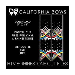 Vinyl Rhinestone Cheer Bow Rhinestone Tailless Template DXF SVG Silhouette