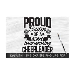 Proud Cousin of a Sassy Bow Wearing Cheerleader SVG cut files Family matching svg Proud Cheer Cousin svg Cheerleader Cou
