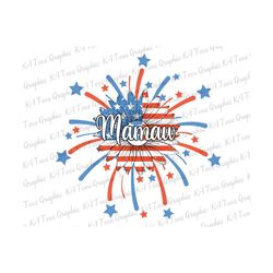 Custom America Sunflower Grandma And Kids PNG, Personalized 4th Of July Png, Mamaw Firework Patriotic PNG, Independence Day PNG