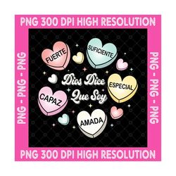 God Says I Am Heart PNG, Dios Dice Que Soy Valentine&#39;s Day Digital Download, Spanish Valentine PNG,Jesus, Christian, Bible Verse Sublimation