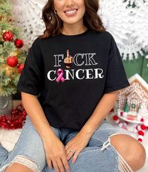 Breast Cancer Awareness Fuck Cancer Fighter Pink Ribbon Survivor Support T-Shirt