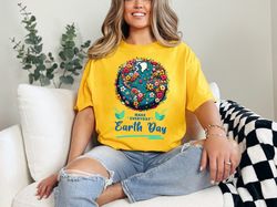 Make Everyday Earth Day Floral Planet Environmental Motivational Save Mother Earth T-Shirt