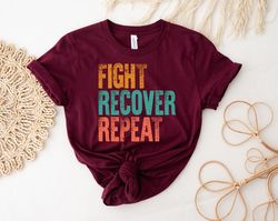 Eating Disorder Recovery Shirt Fight Recover Repeat Ed Warrior Purple Ribbon Awareness Vintage Gift T-shirt Racerback Ta