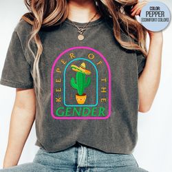 Cinco De Mayo Shirt, Keeper Of The Gender Baby Shower Party Fiesta Gender Reveal Tee Mexican Cactus Gift T-Shirt