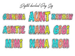 Mama Svg, Bright Doodle, Dalmatian Dots, Digital File, Sublimation Download, Mother's Day Bundle Svg, Grandma Svg, Mimi