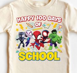 Spidey 100 Days Of School Png, Back To School, 100th Day of School Png, Spidey And His Amazing Friends,100 Days Smarter