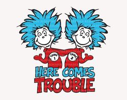 Here Comes Trouble Svg, Little Miss Thing Svg, Teacher Life , Cat Hat Svg, The Thing, Read Across America, Reading Svg,