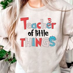 Teacher of Little Things PNG Instand Download, Gift for Teacher, Cat in Hat PNG, National Read Across America Shirt, Rea