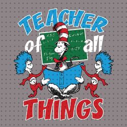 Teacher Of All Things PNG, Cat In The Hat Png, Dr Seuss Day Png, Read Across America Png, Thing 1 Thing 2, Reading Png,