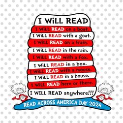 I will read png, The Things png, The Cat in the hat png, Read Across America Day 2024 png, Reading Books png, Sublimatio
