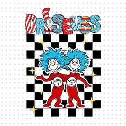 Retro Dr Seuss PNG, Cat In The Hat Png, Dr Seuss Day Png, Read Across America Png, Thing 1 Thing 2, Reading Png, Teacher