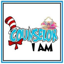 Read - Cat In the Hat -  Counselor I am -  Design download - PNG - printing - clipart