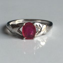 AAA Qualily Natural Ruby Ring In 925 Sterling Silver