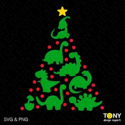 Dino Tree Svg Png, Funny Kids Christmas Svg, Baby Kids Boys Dinosaur Lover Gift Idea Digital Download Sublimation PNG &