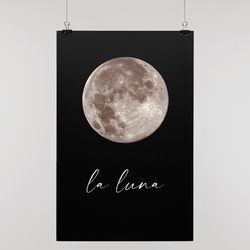 Moon Poster, Full Moon Phase Poster Print