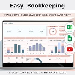 Small Business Bookkeeping Spreadsheet Template Excel & Google Sheets
