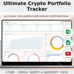 Investment Tracker Crypto Portfolio Spreadsheet Excel & Google Sheets, Cryptocurrency Investment Dashboard