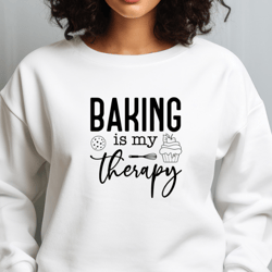 Baking is My Therapy Svg Png Files, Baking Svg, Baker Svg, Bakery Svg, Great British Bake Off Svg, Baking Clip Art, Svg