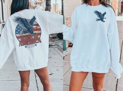 Retro 4th of July Sublimations, Distressed Eagle, 4th of July, Png, Groovy, Shirt Design Sublimation Downloads, Eagle, 1