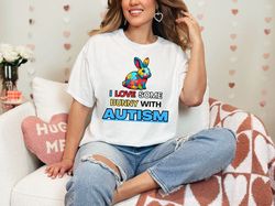 I Love Some Bunny With Autism Bunny Puzzle Piece Easter Autism Awareness Month Special Education T-Shirt