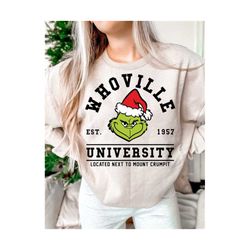 Whoville University Svg, Whoville Svg, Whoville est 1957 svg, The Grinch svg, Grinch png, Grinch svg For Shirts, My Day