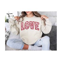 Faux Embroidery Love Png, Valentines Day Sublimation Png, Lover Png, Sequins Glitter Sublimation Design, Cupid PNG, Retr