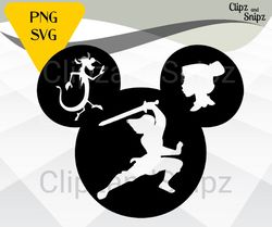 Mulan Mickey SVG, Mulan PNG, Mickey Ears SVG, Instant Digital Download, mickey head iron on print Cricut, family vacatio