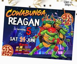 Ninja Turtles Editable Birthday Invitation, Mutant Ninja Turtles Mayhem Editable Invitation Download for