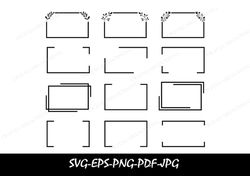RECTANGLE SVG BUNDLE, Instant Download, Rectangle Svg, Frame Svg, Split Square Frame Svg, Digital Download, Borders Clip