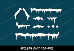 Snow Caps SVG Pack - 10 Designs | Digital Download | Christmas Snow SVG, Roof Snow, Rooftop Snow, Snow Winter, Snowy