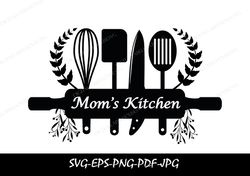 Kitchen Utensils Split Monogram SVG, Kitchen Split with Olives SVG, Cooking svg, Kitchen Cut File, Cricut, Silhouette, M