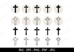 Christian Cross SVG, Catholic Svg, Cross silhouette, Cross Cricut, Cross cut file, Crosses svg Christian Cross Clip