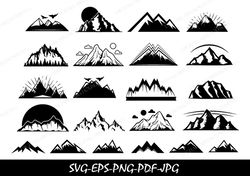 Mountains SVG, Forest Svg Cricut, Trees svg, Mountain svg clipart, Landscape svg, Silhouette svg cut file, Outdoor
