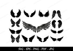 Angel Wings Svg, Angel Wings Silhouette, Wings Svg, Angel Wings Clipart, Angel Wings Png, Angel Wings SVG, Angelic