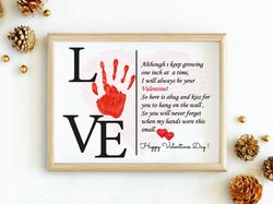 Valentines Day Craft, Preschool Activities Handprint Craft for Kids, Baby Keepsake Handprint, Babys First Valentines Day